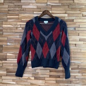 Evereve | Lea Argyle Pullover | Argyle | Soft | Pullover | XS